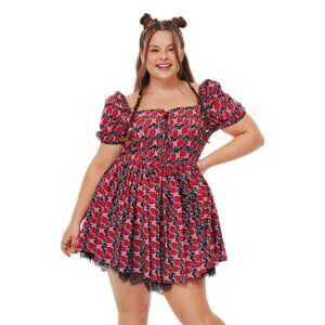 Cider Womens Strawberry Sweetheart Mini Plus Size Dress - NWT